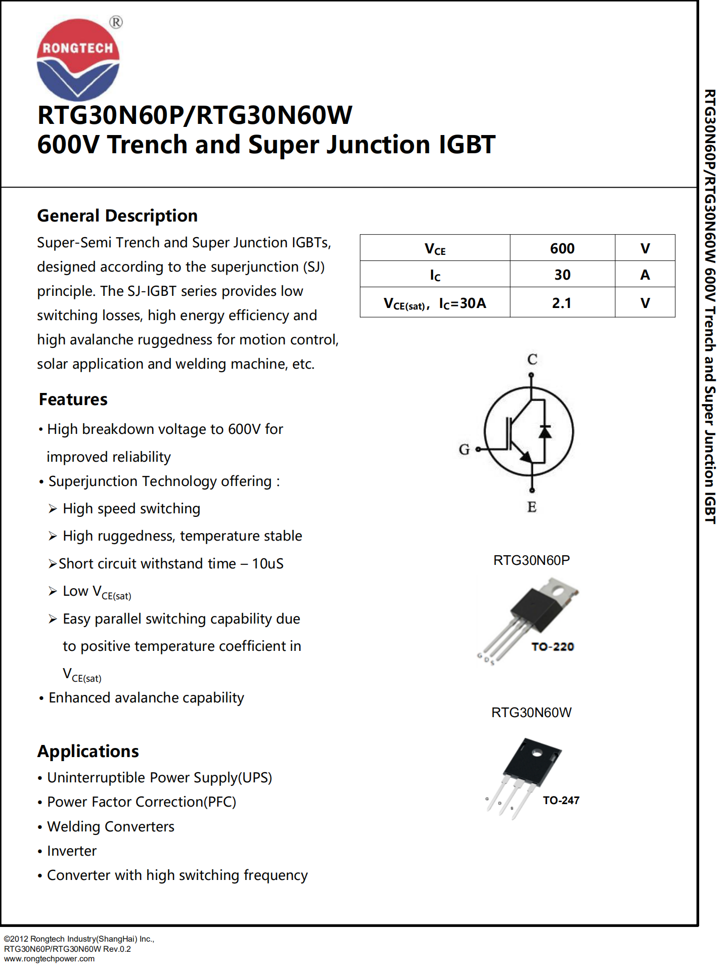 RTG30N60W-rongtechsemi