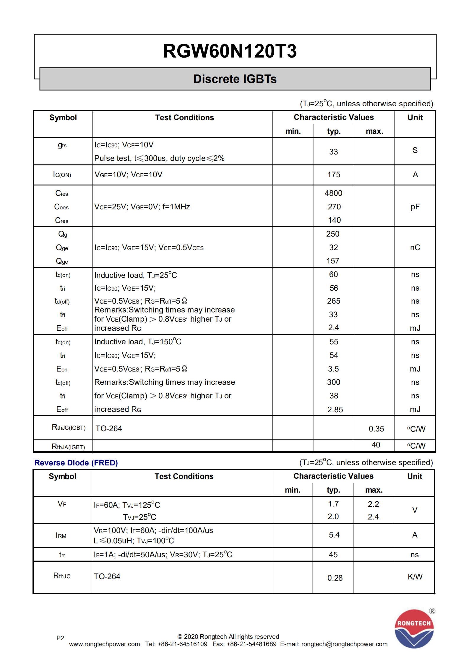 RGW60N120T3-rongtechsemi