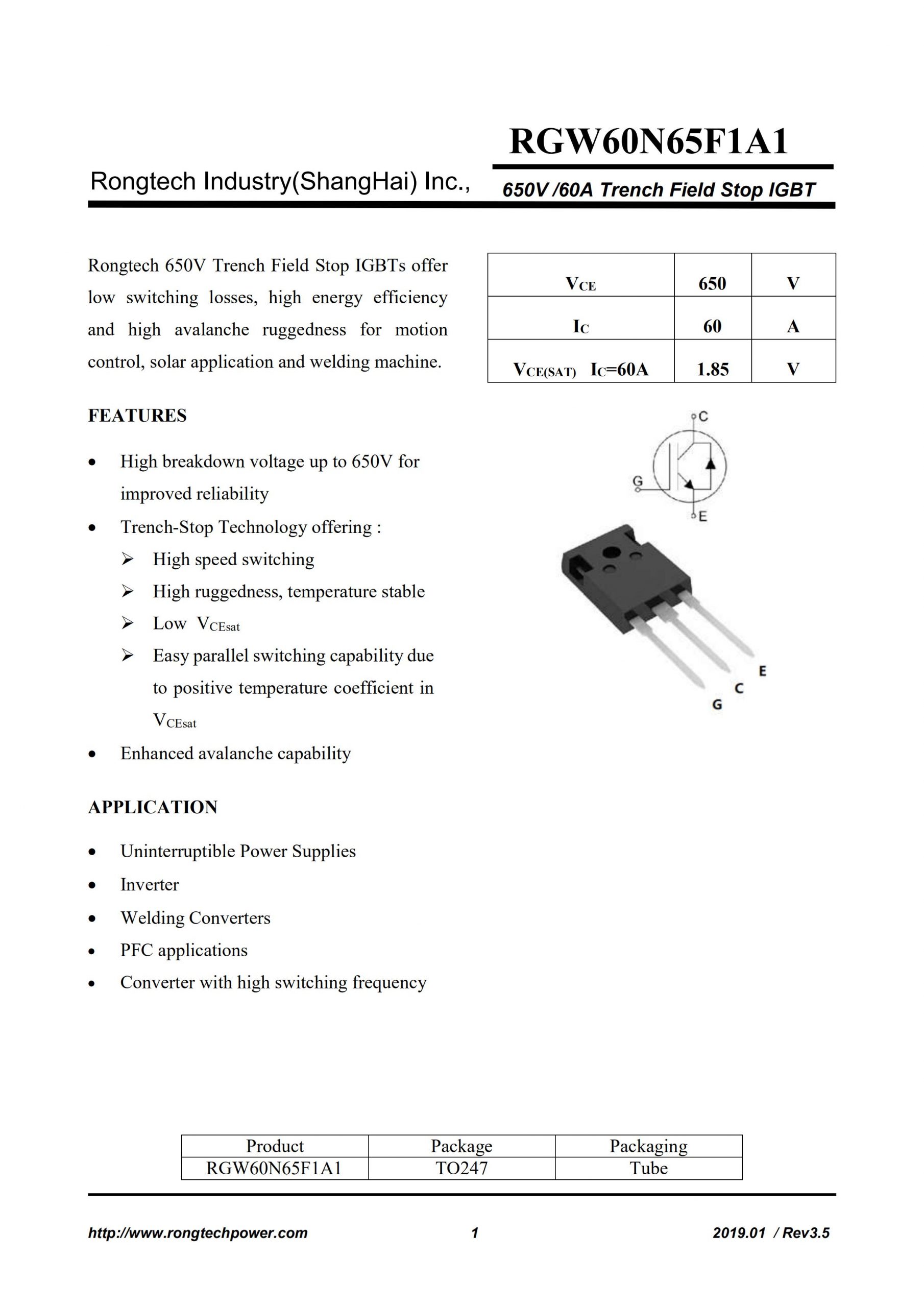 RGW60N65F1A1-rongtechsemi