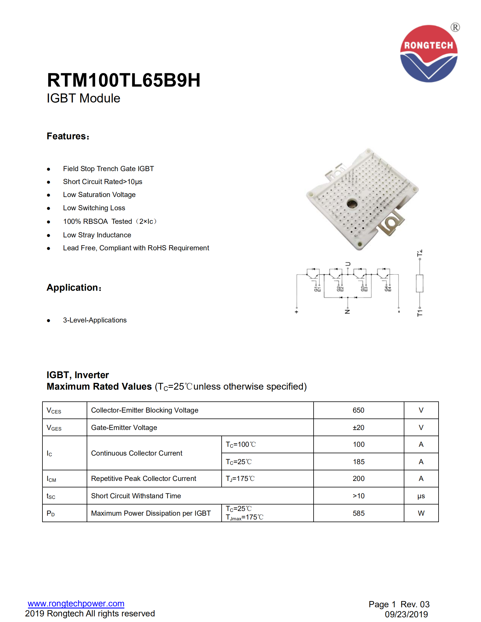 RTM100TL65B9H-rongtechsemi